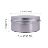 Healthcom 5-Ounce 12 Pack Screw Top Round Steel Tin Cans Aluminum Metal Tin Flat Storage Container for DIY Beauty,Cosmetics,Accessories,Candle Travel Tins or Storage Survival Kit