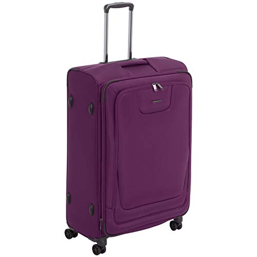 Amazonbasics Premium Expandable Softside Spinner Luggage With Tsa Lock- 29 Inch, Purple