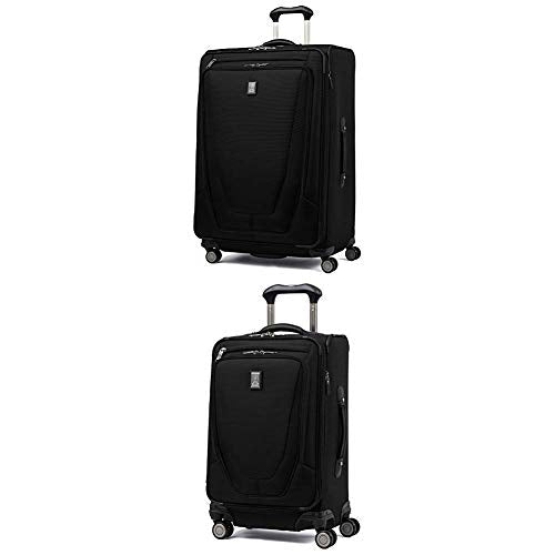 Travelpro Luggage Crew 11 29" Expandable Spinner Suitcase W/ Suiter + 21" Carry-On Spinner (Black)
