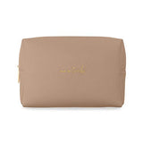 Katie Loxton Bag of Tricks Womens Vegan Leather Cosmetic Toiletry Wash Bag Taupe