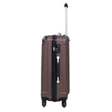 Goplus 3 Pcs Luggage Set Hardside Travel Rolling Suitcase Abs+Pc Globalway (Brown)