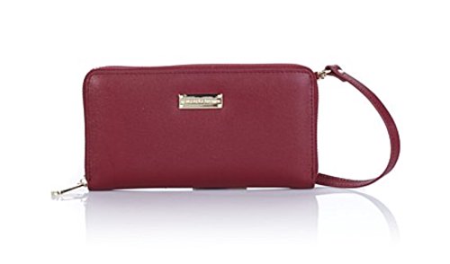 Samantha Brown Genuine Leather Rfid Zip-Around Wallet ~ Burgundy
