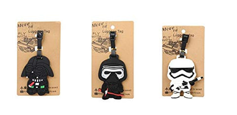 Set of 3 - Super Cute Kawaii Cartoon Silicone Travel Luggage ID Tag for Bags Suitcases (Assorted)