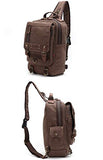 Multi-Functional Canvas Leather Chest Bag Personality Crossbody Bags Handbag Men's Travel Messenger