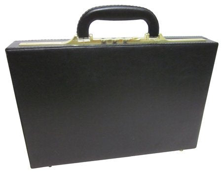 AmeriLeather Slim Executive Faux Leather Attache Case (Black)