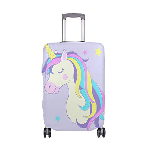 Luggage Cover Cute Unicorn With Stars Suitcase Protector Fits 18-32 Inch Travel Luggage