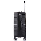 DUKAP Definity Lightweight Hardside Spinner 24'' inches Luggage Black