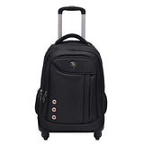 STATEGY Freewheel Wheeled Backpack Business Waterproof Travel Laptop Backpack, Carry-on Bag Perfect for Men and Women (Color : Black, Size : M)