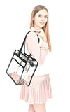 Youngever Clear Bag 12 X 12 X 6, Stadium Approved, Clear Tote Bag, Heavy Duty, Shoulder Straps and Zippered Top and Inside (2 Pack)