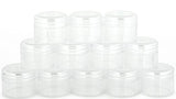 Vivaplex, 12 Clear, 1 oz Plastic Pot Jars, Cosmetic Containers, With Lids.