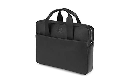 Moleskine Classic Leather Slim Briefcase, Black -  For Work, School, Travel & Everyday Use, Space for Devices, Tablet, Laptop, & Chargers, Notebook Planner or Organizer, Secure Zipper