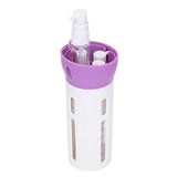 Travigo 4-in-1 Travel Bottle Dispenser, Includes Four Empty Reusable 1.4 oz. (40 mL) Cosmetic Toiletry Containers for Sanitizer, Soap, Lotions, Skincare, Makeup Products (Purple)