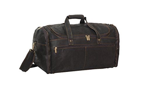 David King & Co. Extra Large Multi Pocket Duffel, Distressed Brown, One Size