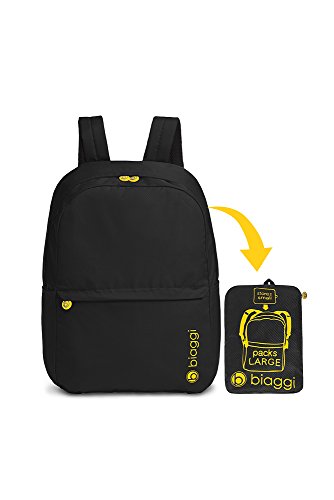 Biaggi Black Packable Backpack new 81W2rjEuUbL.jpg_BO30,255,255,  main image 3