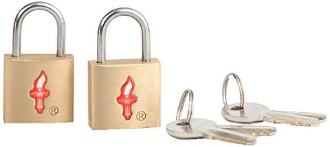 Safe Skies Tsa-Recognized Padlocks Double Set, Brass, One Size
