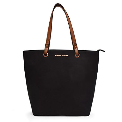 Faux Suede Grommet Everyday Laptop Tote By Adrienne Vittadini (Black)