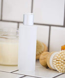 Clear Natural Refillable Plastic Squeeze Bottle with Disc Cap - 6 oz (6 Pack) + Labels