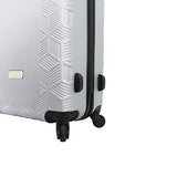 Mia Toro Italy Molded Art Stripped Cubes Hard Side 24 Inch Spinner, Silver