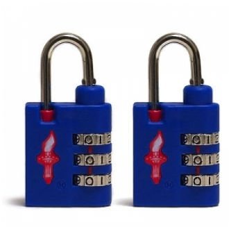 Safe Skies 3 Dial Tsa-Recognized Lock Double Set, Aqua Blue, One Size