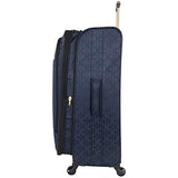 Kenneth Cole Reaction KC-Street 28" Lightweight Softside Jacquard Expandable 4-Wheel Spinner Checked Suitcase, Navy