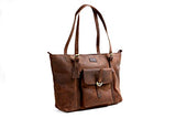 Cuero 16" Brown Leather Women's Bag/handbag/purse/shopping Tote Bag