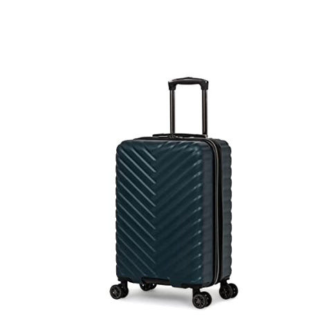 Kenneth Cole Reaction Women's Madison Square Hardside Chevron Expandable Luggage, Emerald, 20-Inch Carry On