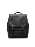 Kenneth Cole Reaction Colombian Leather Single Gusset Flapover Computer Backpack, 14.1", Black