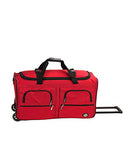 Rockland Rolling Duffel Bag, Red, 36-Inch