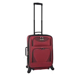 3 Piece Expandable Luggage Set Includes 28" Suitcase, 24" Upright, and 20" Carry-On with Smooth Spinner Wheels and Reinforced Material, Red Color Option
