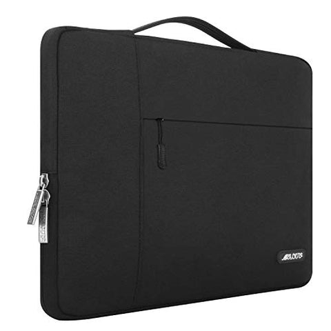 MOSISO Laptop Sleeve Briefcase Handbag Compatible 15-15.6 Inch MacBook Pro, Notebook Computer, Polyester Multifunctional Carrying Case Protective Bag Cover, Black