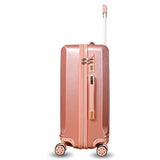 ZM Luggage Sets Hardside Spinner Suitcase PC ABS Built-in Anti-Theft Lock 22in 26in (Rose Gold)
