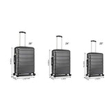 SSLine 3 Piece ABS Luggage Sets with Spinner Wheels,Expandable Suitcase Luggage Lightweight with TSA Lock,Hard Shell Spinner Carry On Suitcase (20 24 28 Inch) (Type-3, Gray)