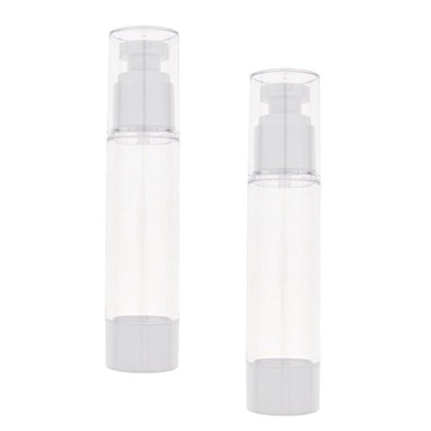 Baoblaze 2Pcs/lot 15ml/30ml/50ml Empty White Airless Serum Lotion Cream Pump Plastic Container