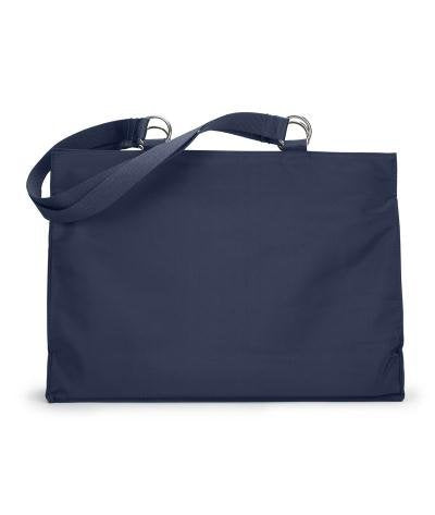 Ultraclub Woven Strap Inside Pocket Microfiber Tote, Navy, One