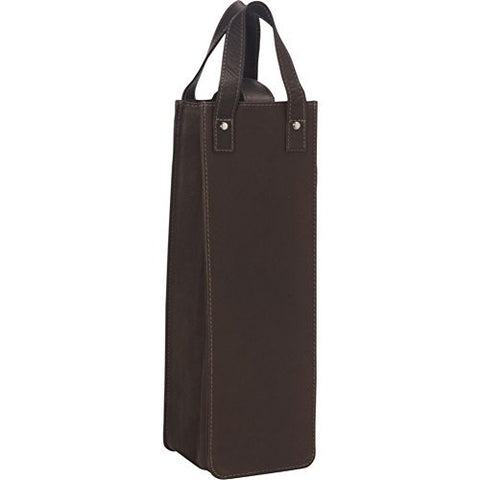 Piel Leather Single Wine Tote, Chocolate, One Size