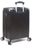Dejuno Moda Scratch Resistant 3-Piece Hardside Spinner Luggage Set-Black