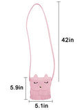 ZGMYC Cat Tassel Shoulder Bag Small Coin Purse Crossbody Satchel for Kids Girls, Pink (5.1'' x 5.9'')