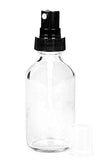 Vivaplex, 12, Clear, 1 oz Glass Bottles, with Black Fine Mist Sprayers