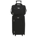 Travelers Club Euro II 3-Piece Softside Luggage Set, black