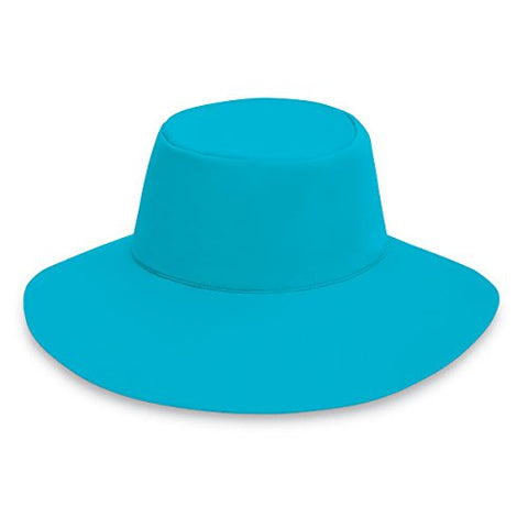 Wallaroo Womens Aqua Hat Sun Hat With Chin Strap - Upf 50+ - Packs Flat! Turquoise