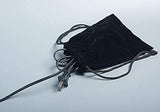 3pcs Small Velvet Cloth Bags with Drawstring for Jewelry Bags Jewelry Pouch, for Store Data Cable, Charging Cable, Desk Lamp Cable, Mobile Phone, Beauty Instrument，Cosmetics，Black