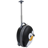 Emmzoe Kids & Toddler 15" Carry On Animal Trolley Hardshell Luggage - Lightweight EVA, Dent Proof, Adjustable Handle for Age 2+ (Penguin)