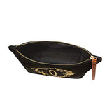 ElegantPark Monogrammed Gifts for Women K Initial Tote Bag Personalized Makeup Bag Wedding Gifts Birthday Teacher Gifts Bag Tote Cosmetic Bag Set of 2 Pcs Black