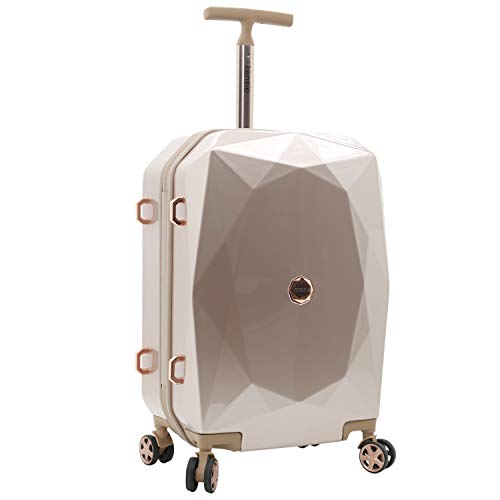 kensie Women's 3D Gemstone TSA Lock Hardside Spinner Luggage, Rose Gold