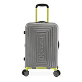 Hurley Suki Hardside Spinner Carry On Luggage 21", Light Grey/Neon