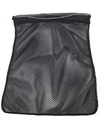 SGT KNOTS Mesh Bag USA Made (Large) 550 Paracord Drawstring Bag - Ventilated Washable Reusable Stuff Sack for Laundry, Gym Clothes, Swimming, Camping (36 inch x 45 inch w/Shoulder Strap - Black)