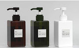 XINGZI 2PCS 450ml 15oz Empty Square Plastic Pump Bottles Cosmetic Lotion Dispenser Refillable Toiletries Liquid Containers Bathroom Accessories for Makeup Liquid Shampoo Hair-Conditioner
