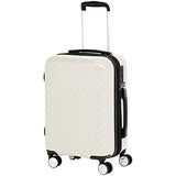 AmazonBasics Geometric Luggage Expandable Suitcase Spinner - 2 Piece Set (20", 28"), Cream