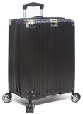 Dejuno Moda Scratch Resistant 3-Piece Hardside Spinner Luggage Set-Black