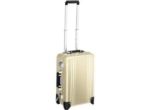 Zero Halliburton Classic Polycarbonate Carry On 4 Wheel Spinner Travel Case, Polished Gold, One